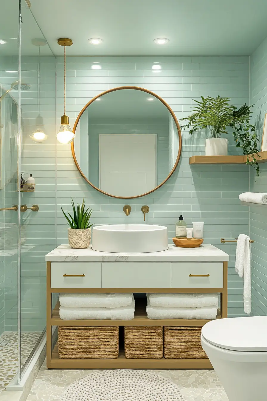 beautifully styled small bathroom