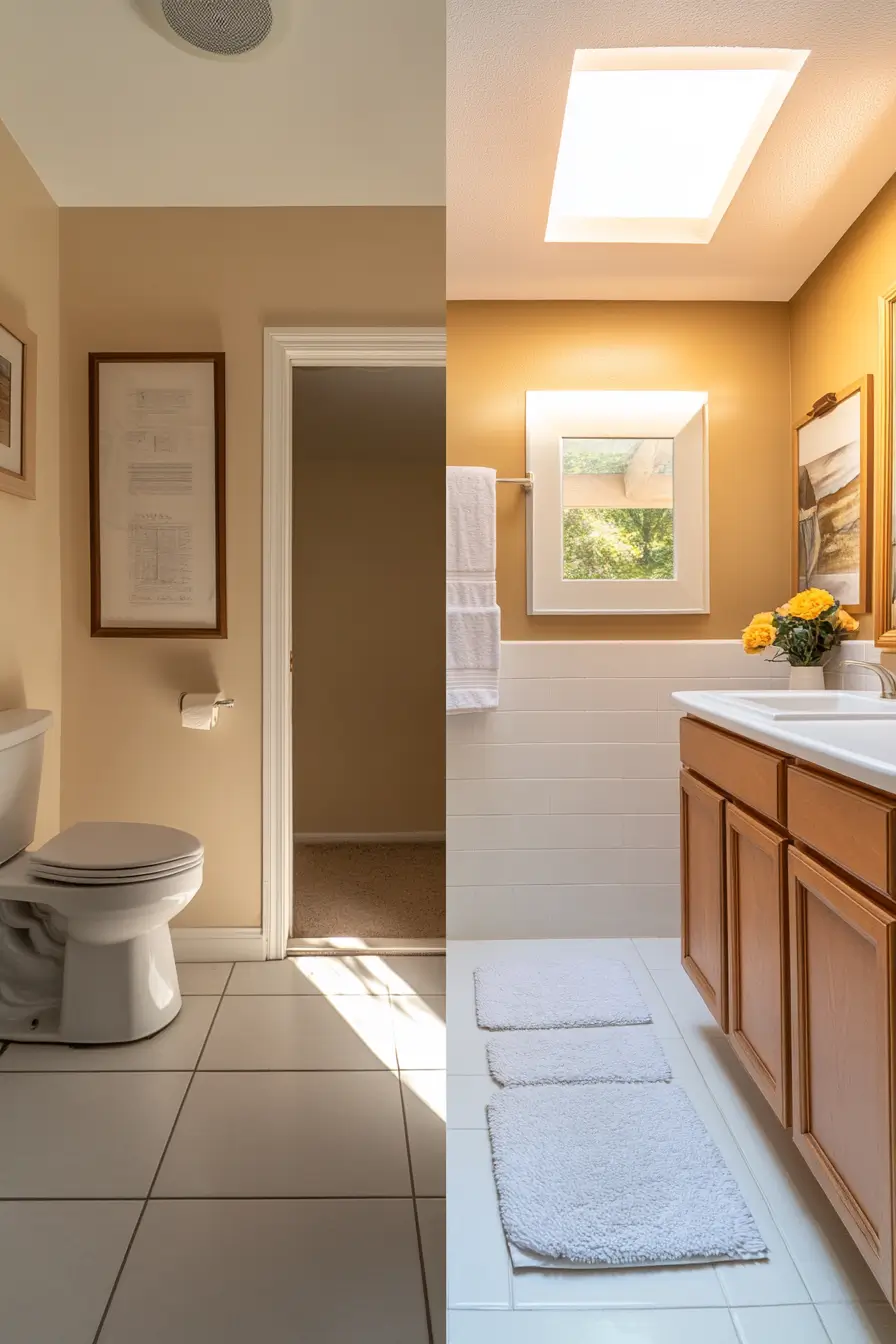 small bathroom solutions with improved lighting, clever storage, and streamlined fixtures