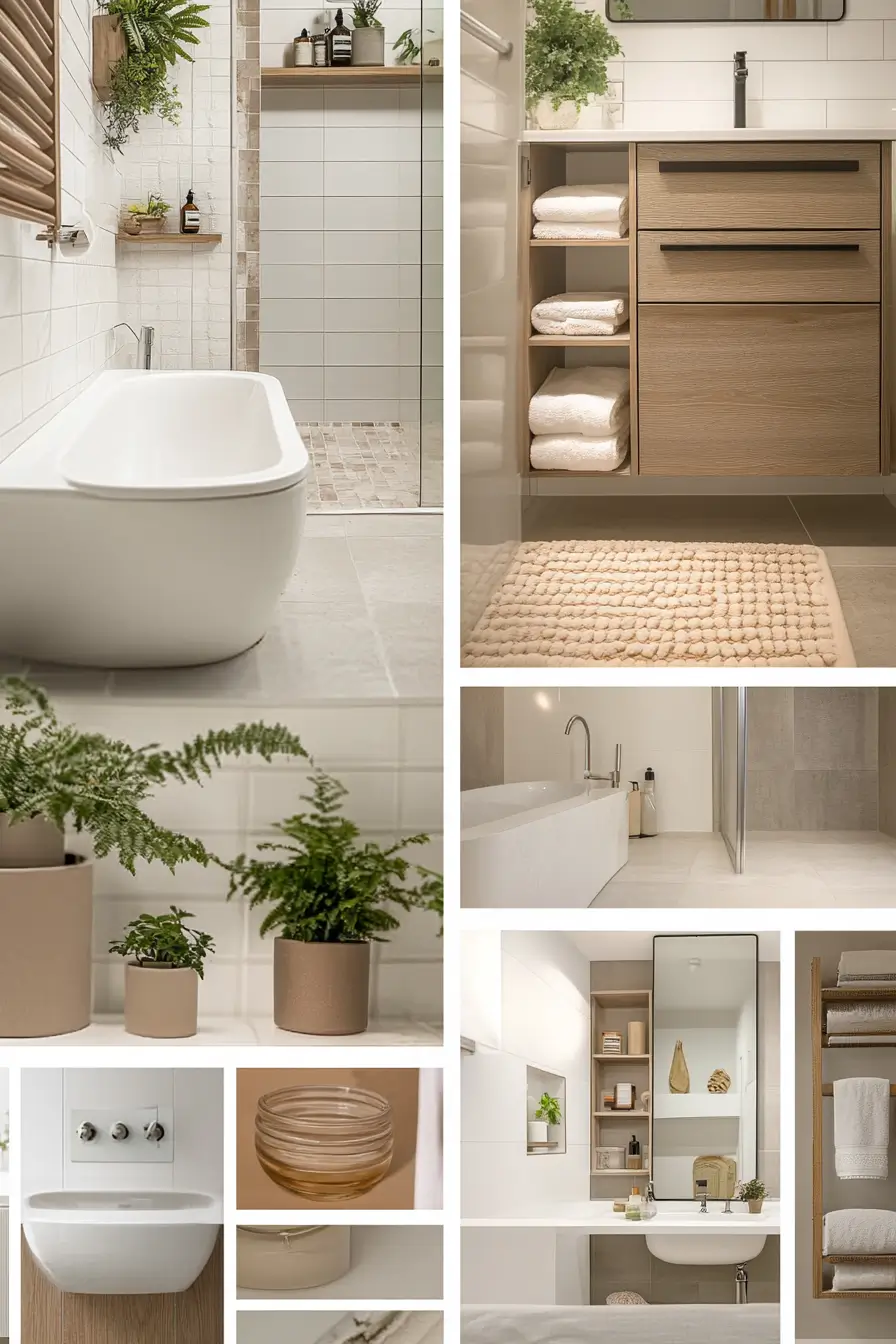 Collage of small bathroom design ideas