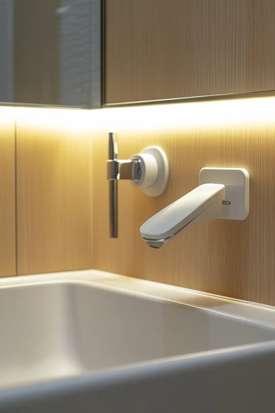 accessible bathroom fixtures in a compact space. 